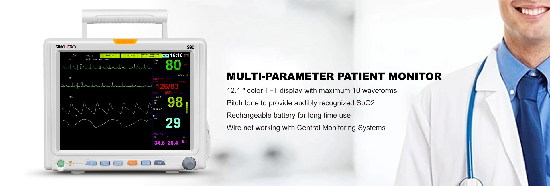 S90 12.1 Multi-parameter Patient Monitor(图2)
